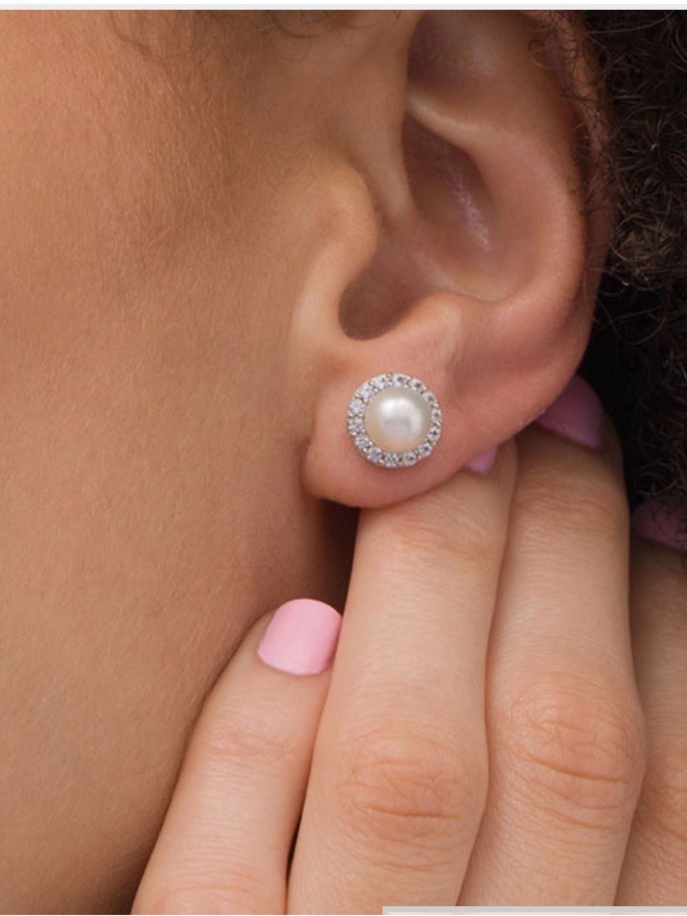 Cultured pearl diamond earrings